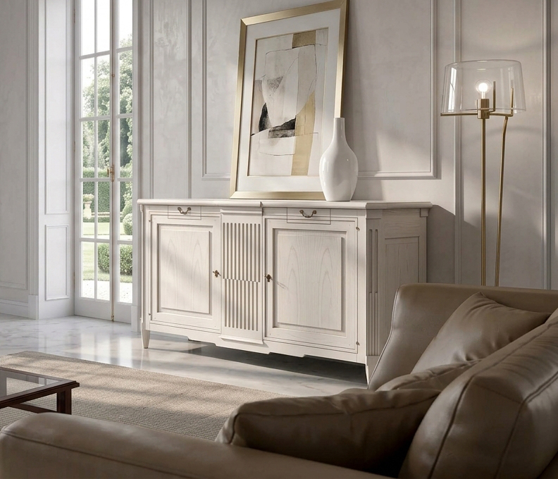 Credenza-Teodora-in-castagno-laccato-bianco-patinato-a-poro-aperto